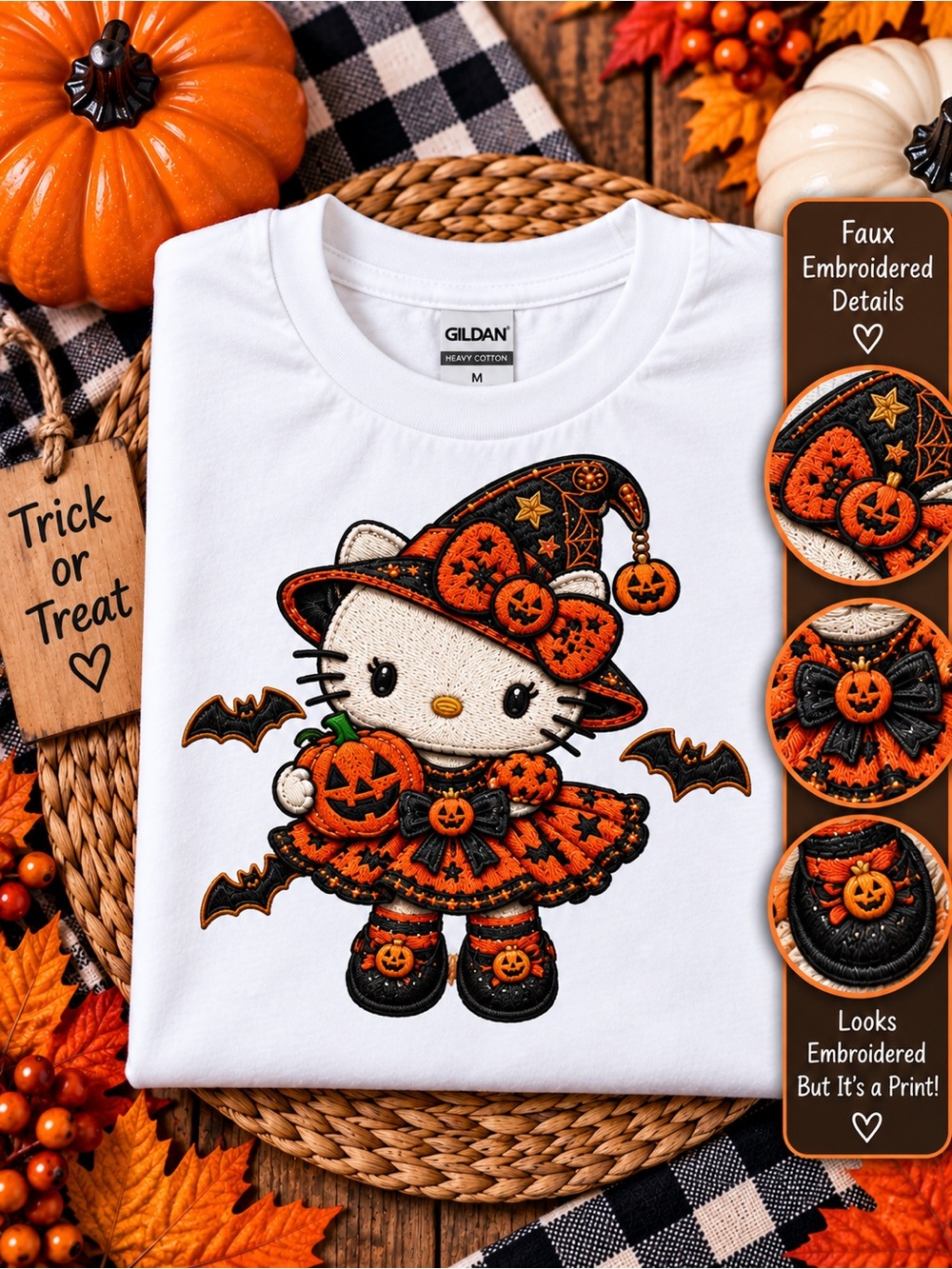 Personalized Kids Halloween T-Shirt | Custom Name Faux Embroidery Tee | 12M–10 - Picture 5 of 16